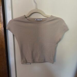 Zara Light Tan Cropped Top